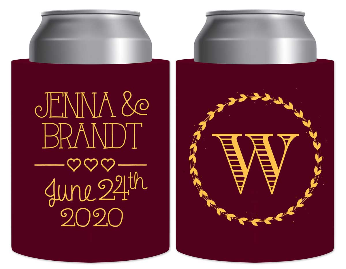 Classic Wedding Design 2A Thick Foam Can Koozies Personalized Wedding Gifts for Guests