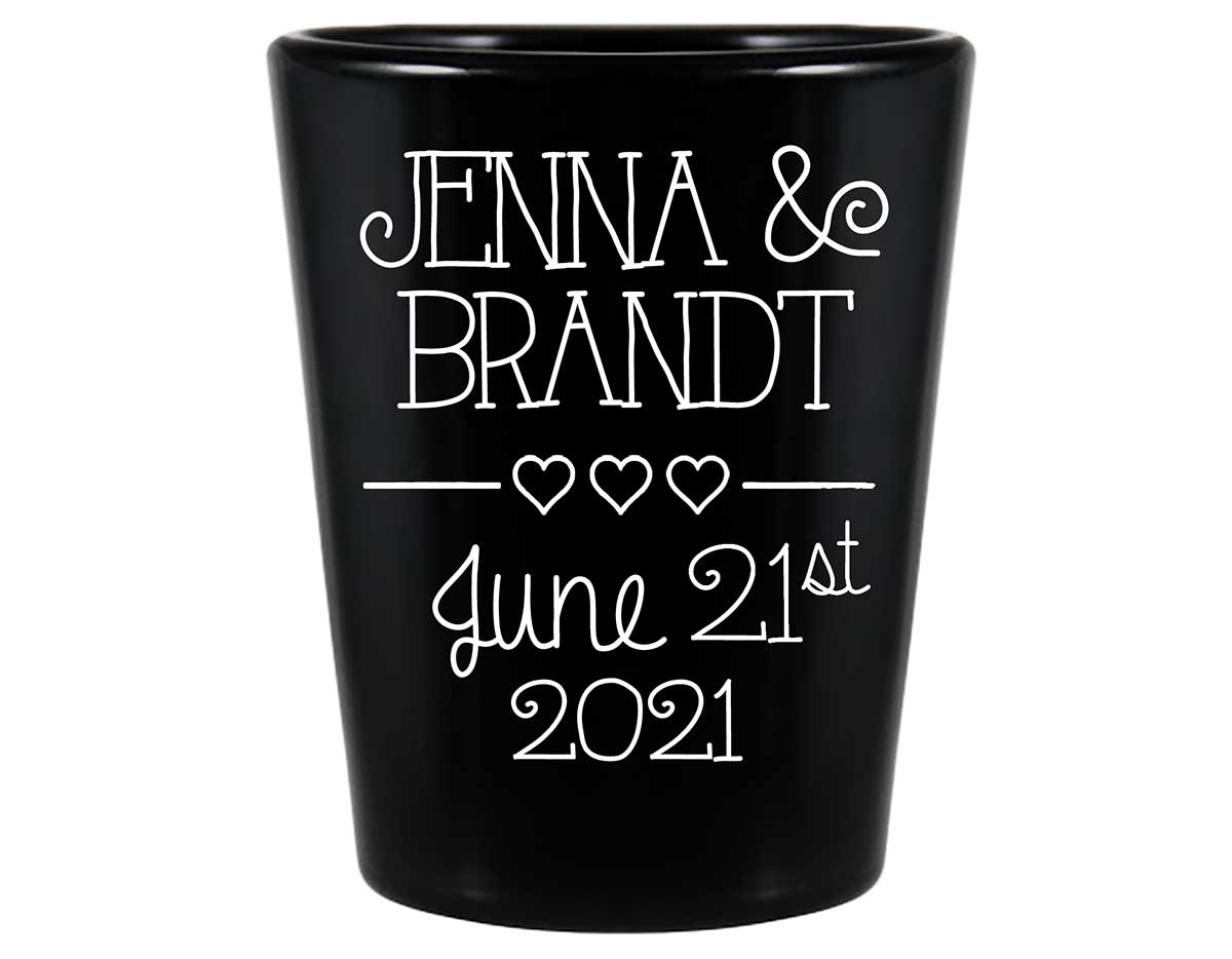 Classic Wedding Design 2A Standard 1.5oz Black Shot Glasses Personalized Wedding Gifts for Guests