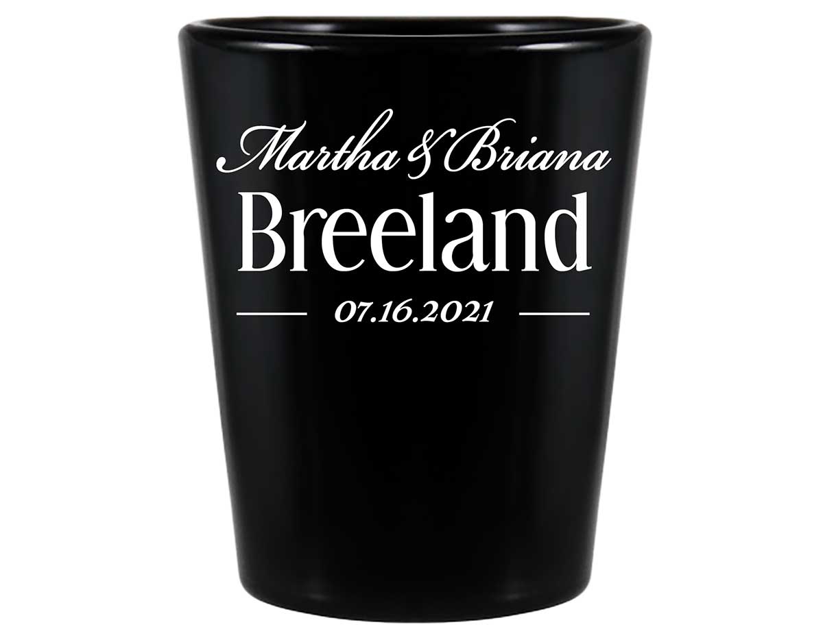 Classic Wedding Design 3A Standard 1.5oz Black Shot Glasses Personalized Wedding Gifts for Guests