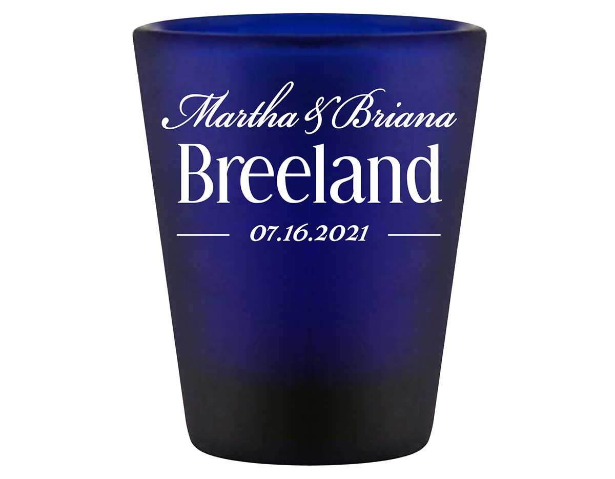 Classic Wedding Design 3A Standard 1.5oz Blue Shot Glasses Personalized Wedding Gifts for Guests