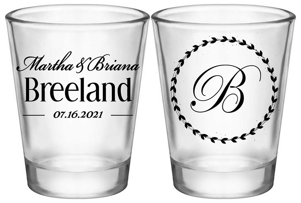 Classic Wedding Design 3A2 Standard 1.75oz Clear Shot Glasses Personalized Wedding Gifts for Guests