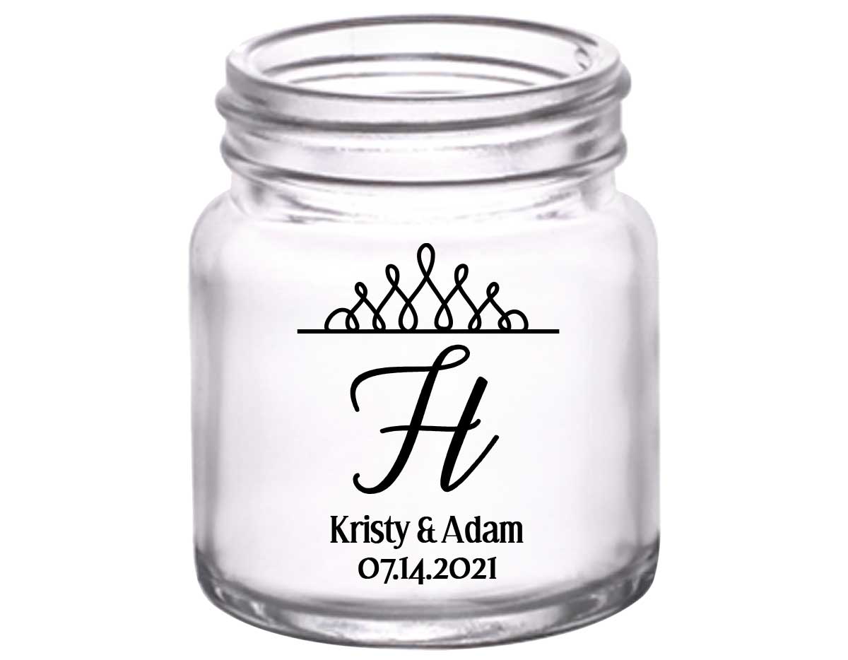 Classic Wedding Design 4A 2oz Mini Mason Shot Glasses Personalized Wedding Gifts for Guests