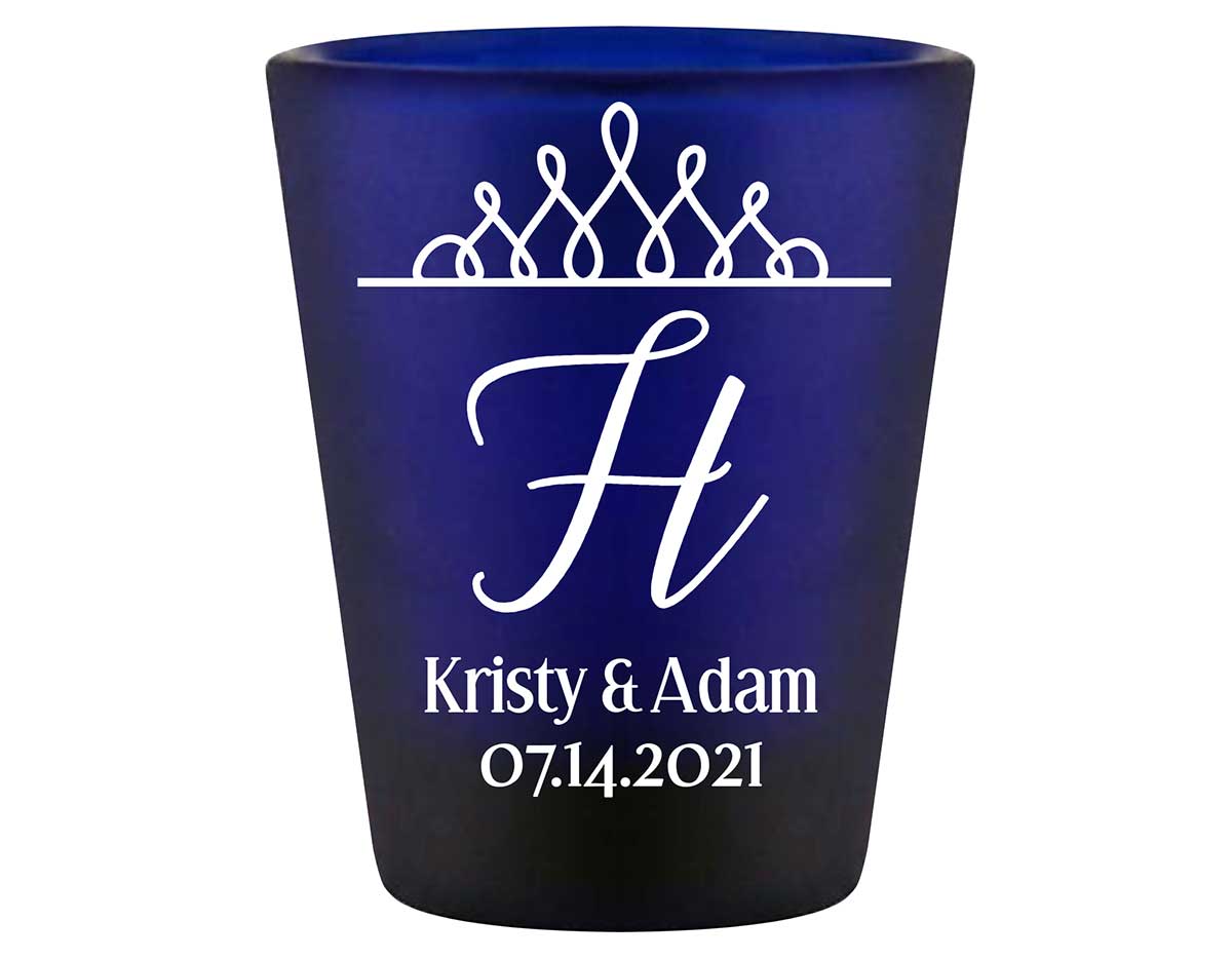 Classic Wedding Design 4A Standard 1.5oz Blue Shot Glasses Personalized Wedding Gifts for Guests