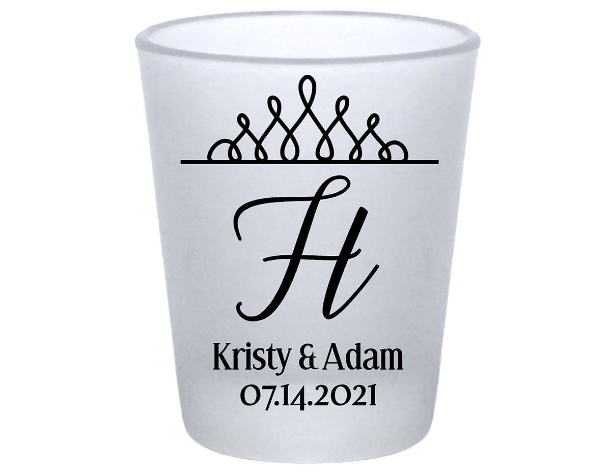 Classic Wedding Design 4A Standard 1.75oz Frosted Shot Glasses Personalized Wedding Gifts for Guests