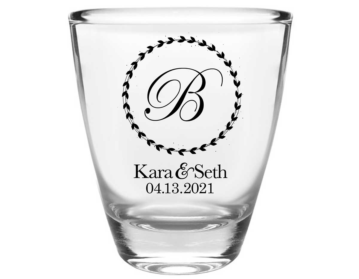 Classic Wedding Design 5A Clear 1oz Round Barrel Shot Glasses Personalized Wedding Gifts for Guests