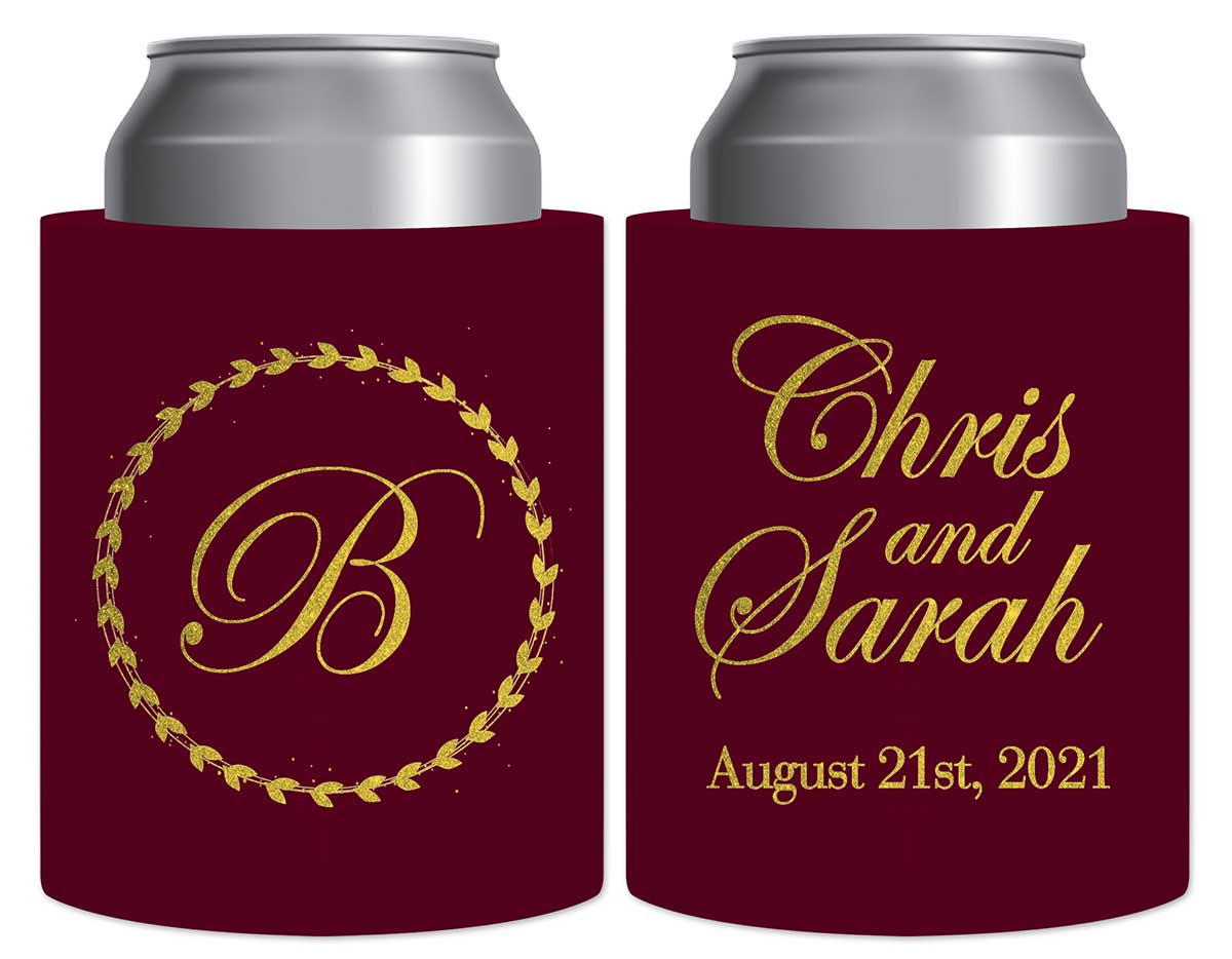 Classic Wedding Design 5A Thick Foam Can Koozies Personalized Wedding Gifts for Guests