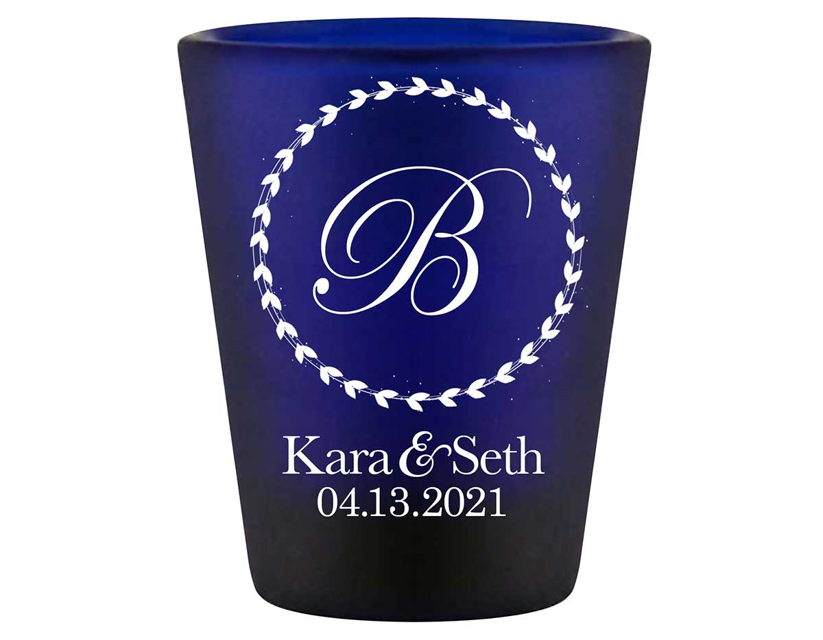 Classic Wedding Design 5A Standard 1.5oz Blue Shot Glasses Personalized Wedding Gifts for Guests