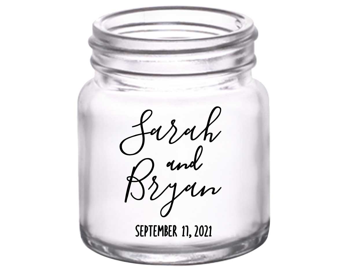 Classic Wedding Design 7A 2oz Mini Mason Shot Glasses Personalized Wedding Gifts for Guests