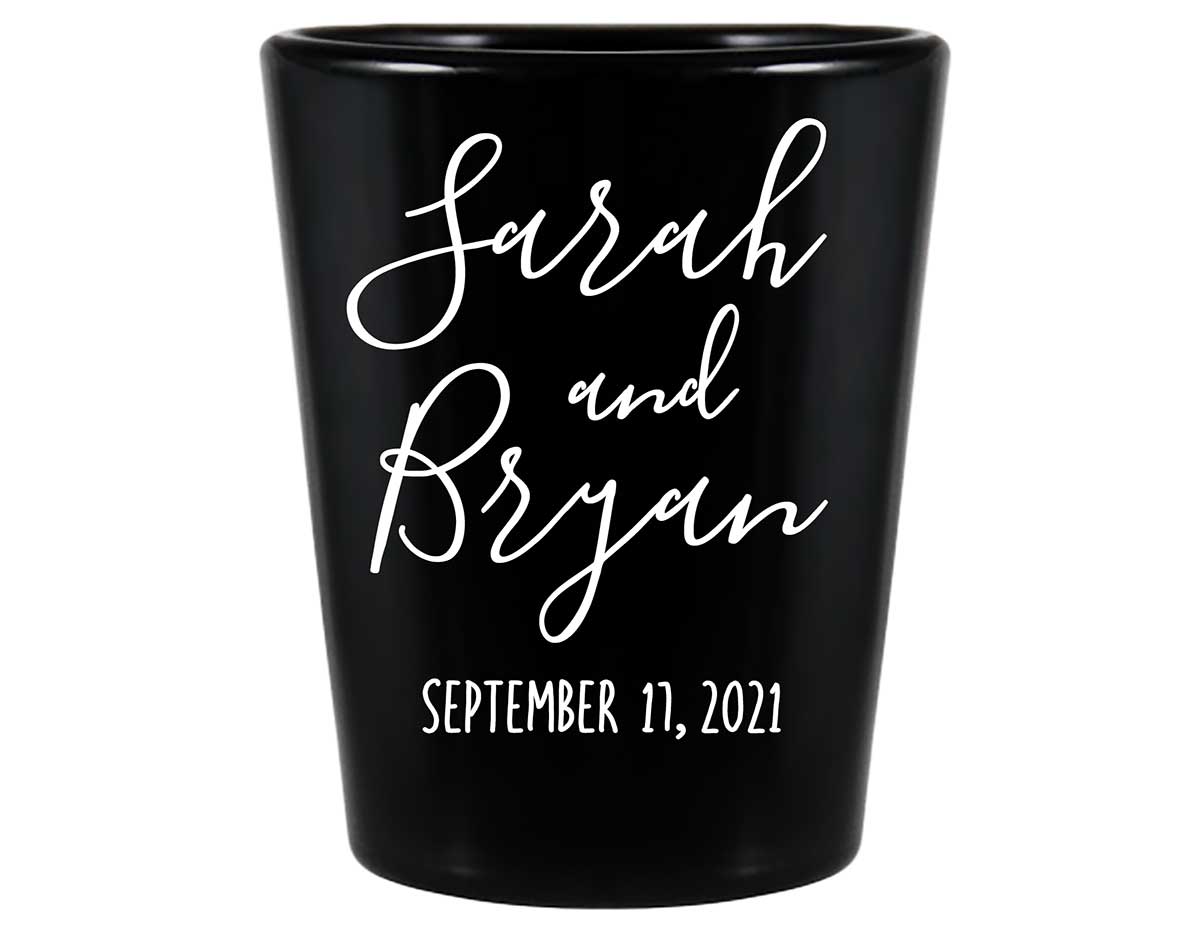 Classic Wedding Design 7A Standard 1.5oz Black Shot Glasses Personalized Wedding Gifts for Guests