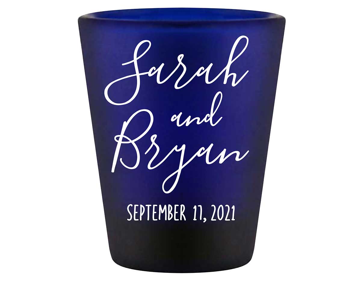 Classic Wedding Design 7A Standard 1.5oz Blue Shot Glasses Personalized Wedding Gifts for Guests