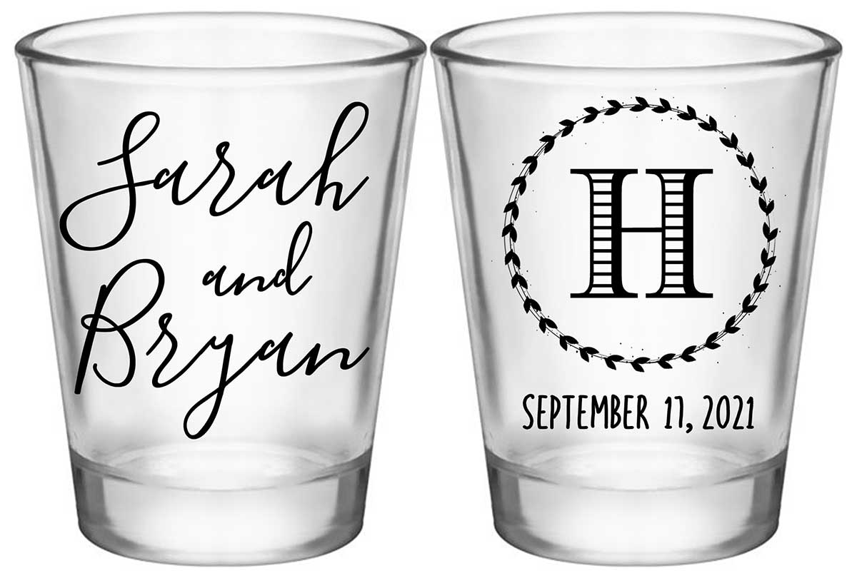Classic Wedding Design 7A2 Standard 1.75oz Clear Shot Glasses Personalized Wedding Gifts for Guests