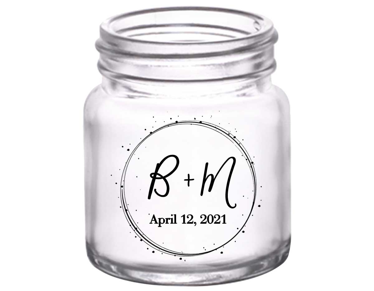Classic Wedding Design 8A 2oz Mini Mason Shot Glasses Personalized Wedding Gifts for Guests