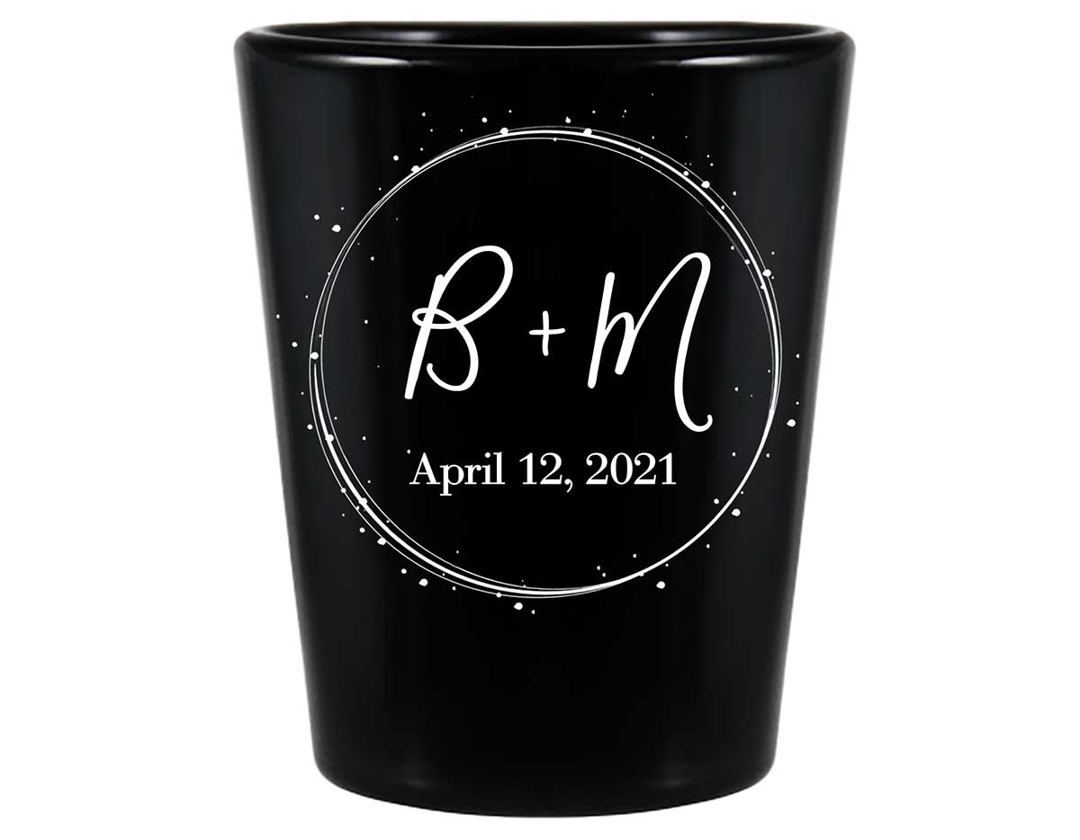 Classic Wedding Design 8A Standard 1.5oz Black Shot Glasses Personalized Wedding Gifts for Guests