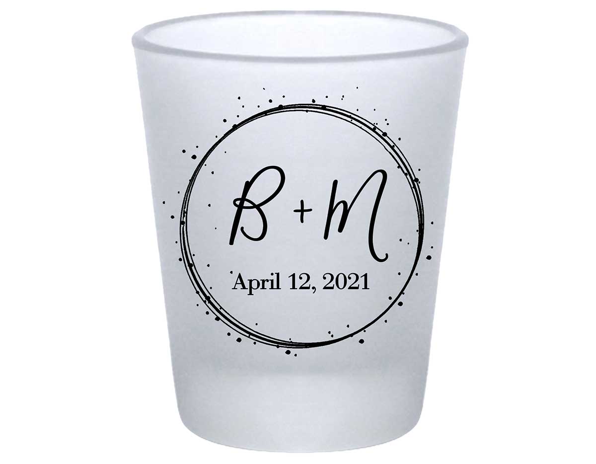 Classic Wedding Design 8A Standard 1.75oz Frosted Shot Glasses Personalized Wedding Gifts for Guests