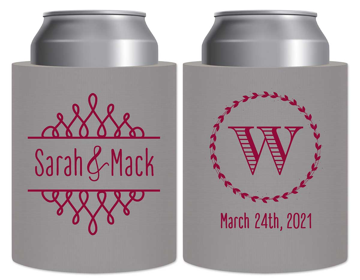 Classic Wedding Design 9A Thick Foam Can Koozies Personalized Wedding Gifts for Guests