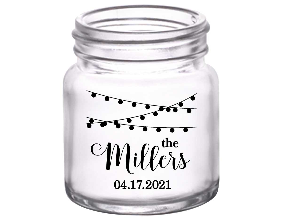 Classic Wedding Design 9A 2oz Mini Mason Shot Glasses Personalized Wedding Gifts for Guests