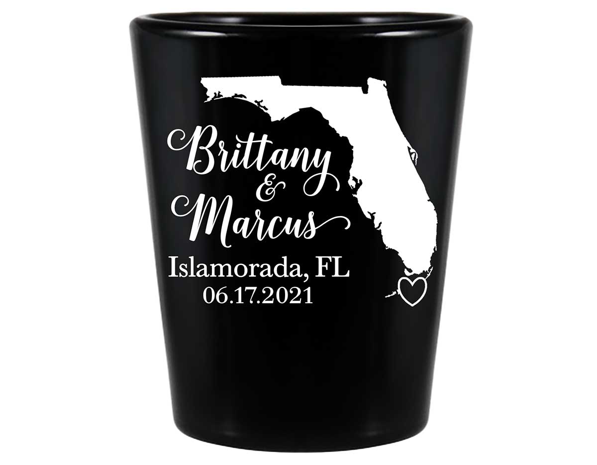 Custom Map 3A Standard 1.5oz Black Shot Glasses Destination Wedding Gifts for Guests
