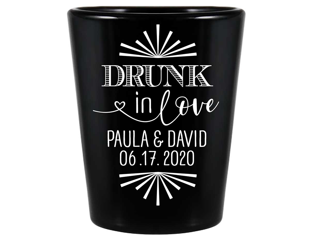 Drunk In Love 1C Standard 1.5oz Black Shot Glasses Funny Wedding Gifts for Guests