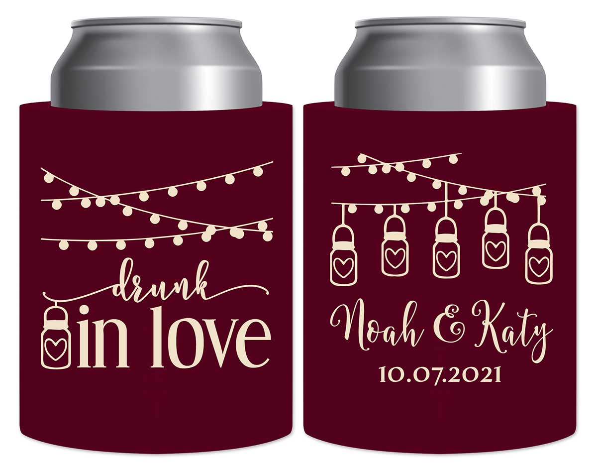 Drunk In Love 2A Mason Jars Thick Foam Can Koozies Funny Wedding Gifts for Guests