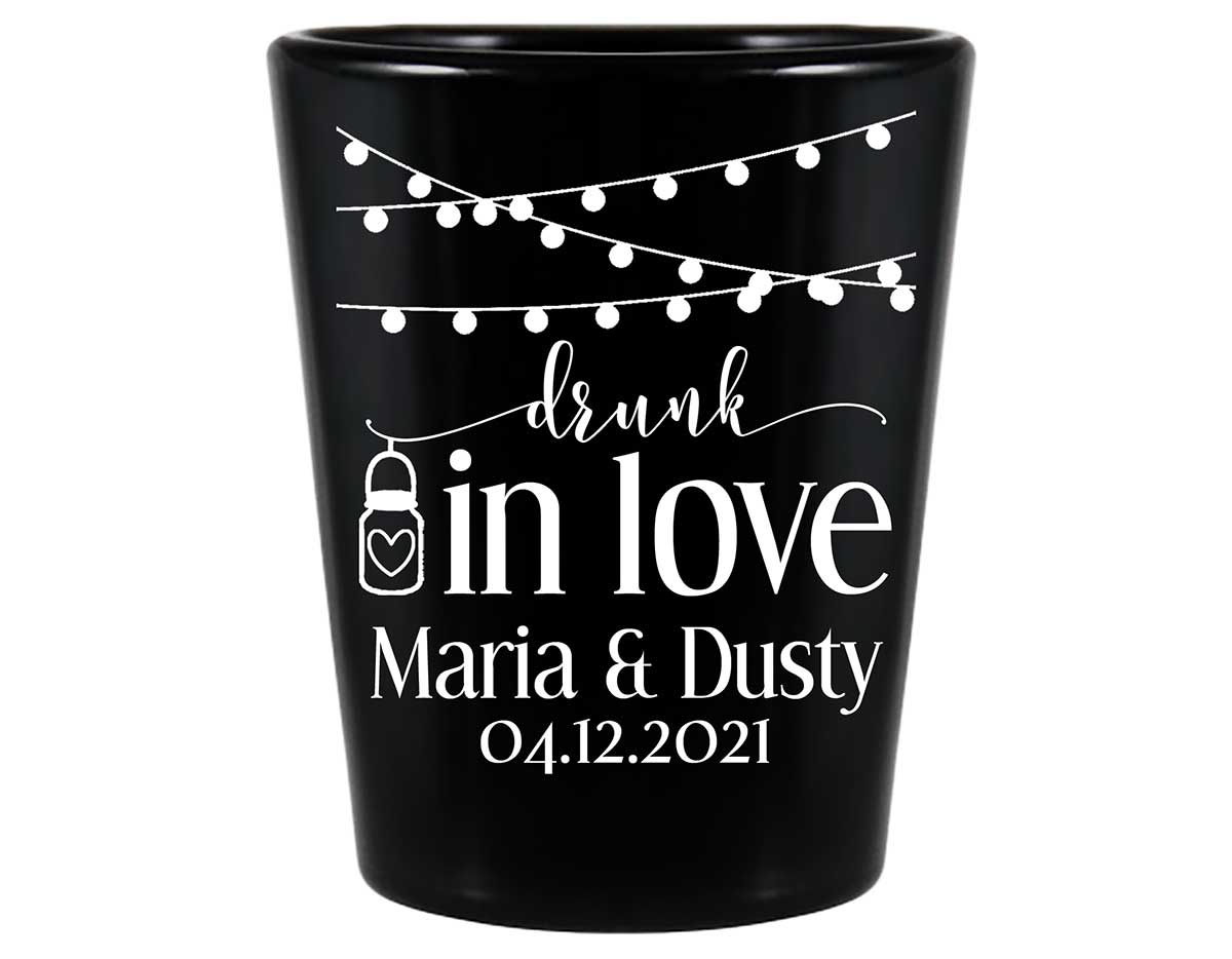 Drunk In Love 2A Mason Jars Standard 1.5oz Black Shot Glasses Funny Wedding Gifts for Guests