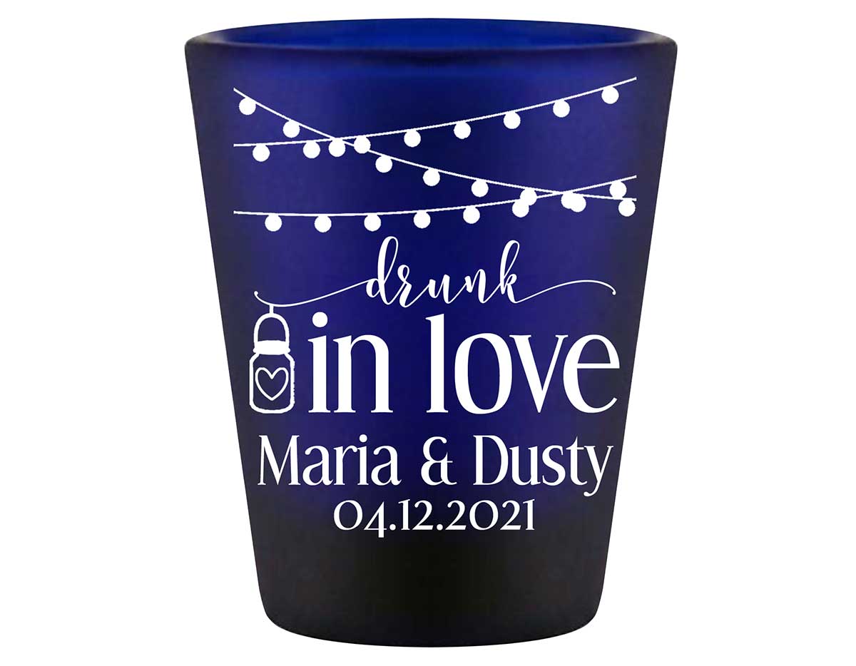 Drunk In Love 2A Mason Jars Standard 1.5oz Blue Shot Glasses Funny Wedding Gifts for Guests