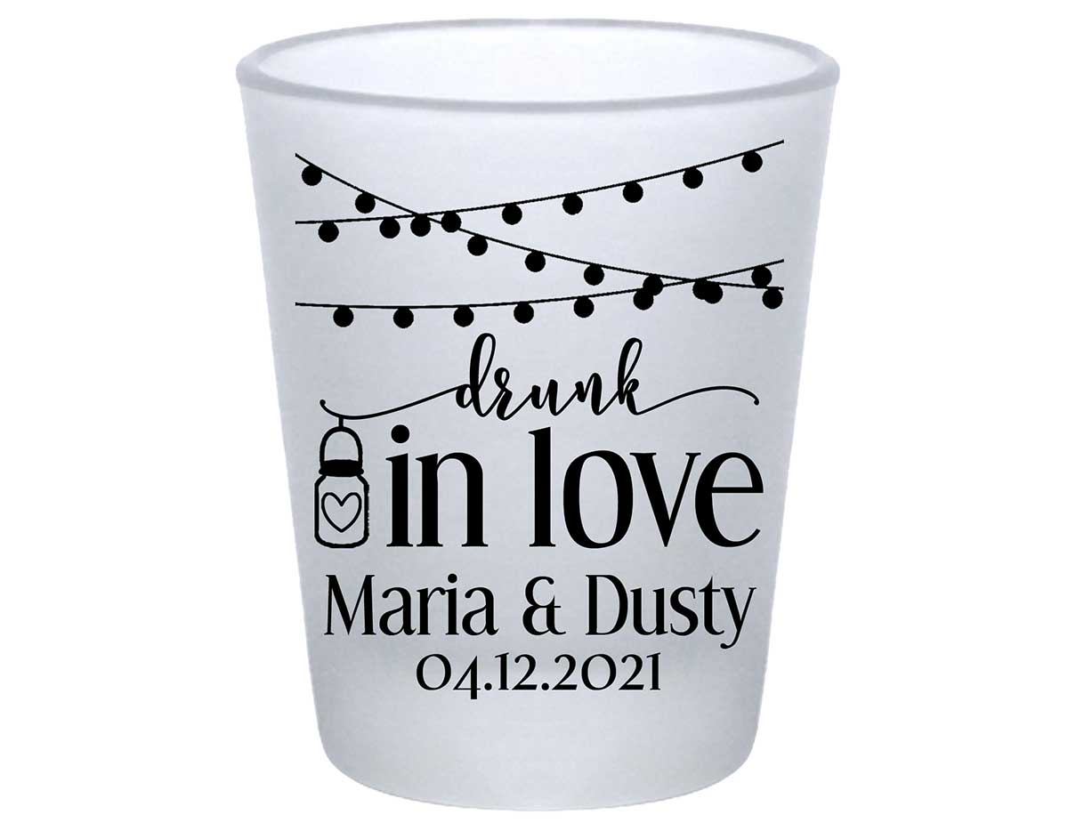 Drunk In Love 2A Mason Jars Standard 1.75oz Frosted Shot Glasses Funny Wedding Gifts for Guests