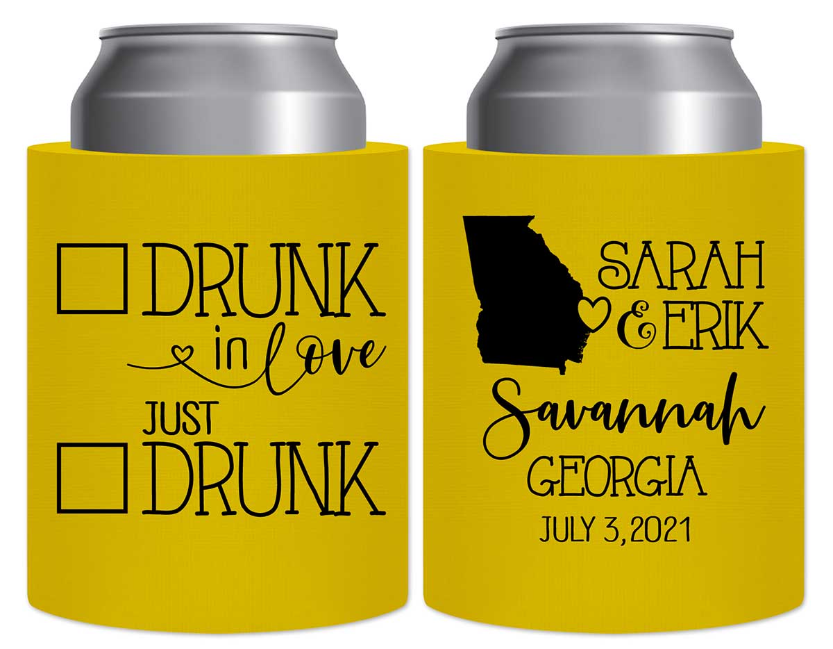 Drunk In Love 3A Any Map Thick Foam Can Koozies Funny Wedding Gifts for Guests