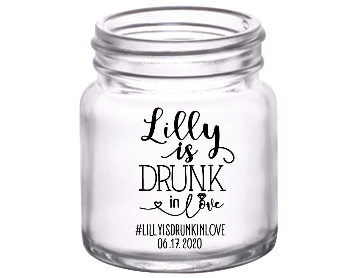 Drunk In Love Bachelorette 1A 2oz Mini Mason Shot Glasses Funny Bachelorette Party Gifts for Guests
