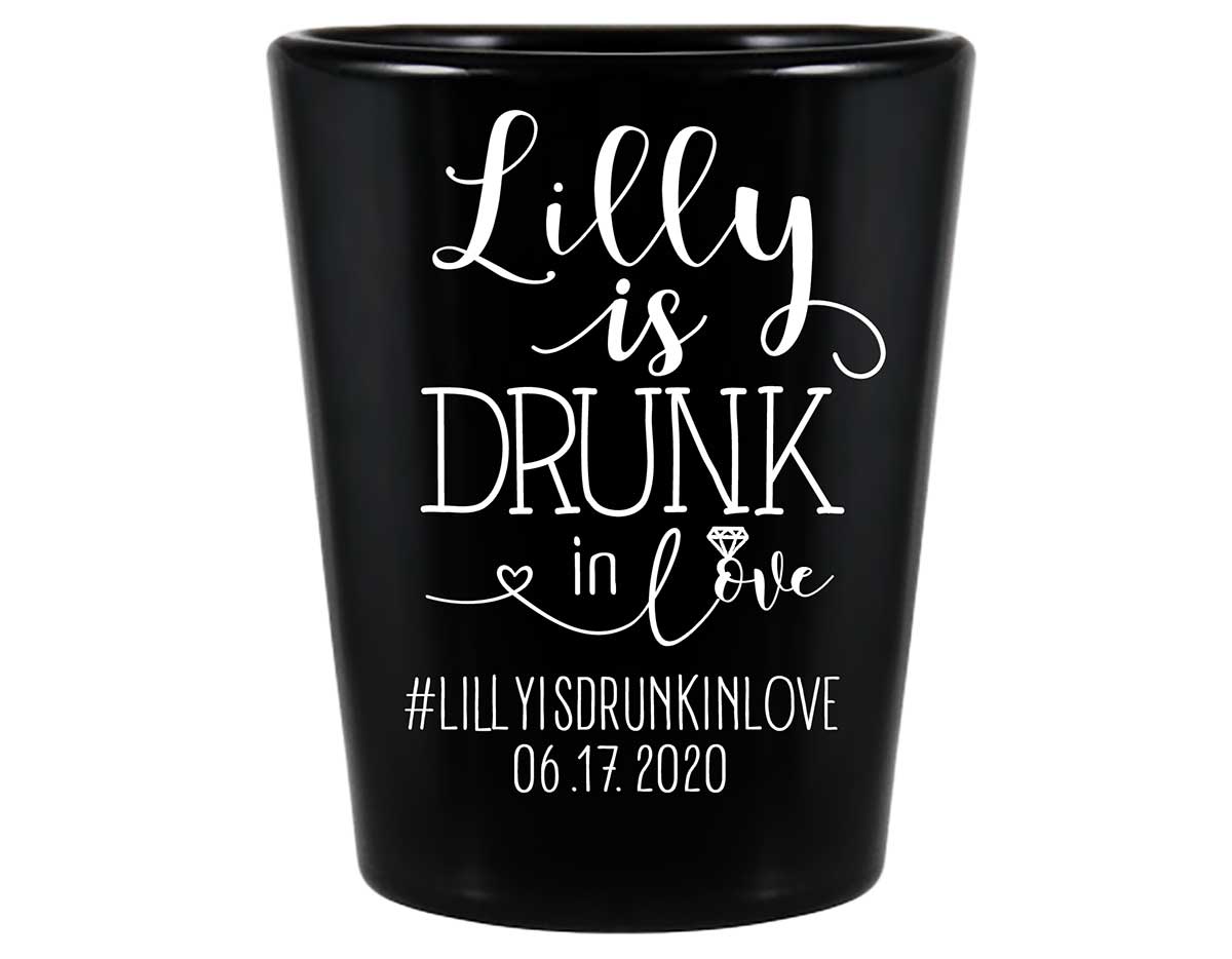 Drunk In Love Bachelorette 1A Standard 1.5oz Black Shot Glasses Funny Bachelorette Party Gifts for Guests