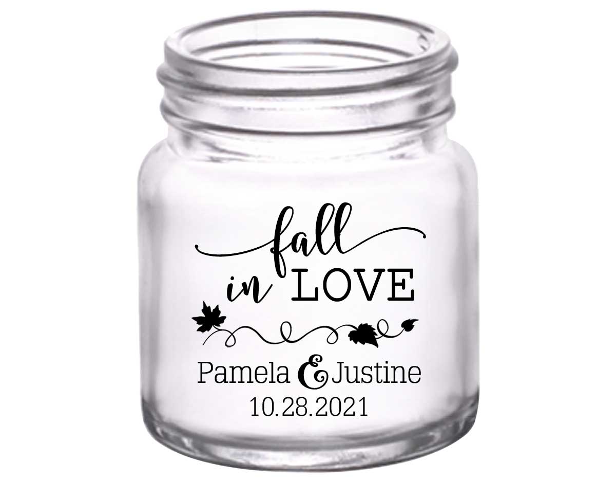 Fall In Love 1A 2oz Mini Mason Shot Glasses Autumn Wedding Gifts for Guests