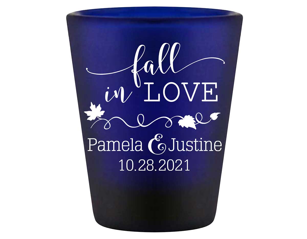Fall In Love 1A Standard 1.5oz Blue Shot Glasses Autumn Wedding Gifts for Guests