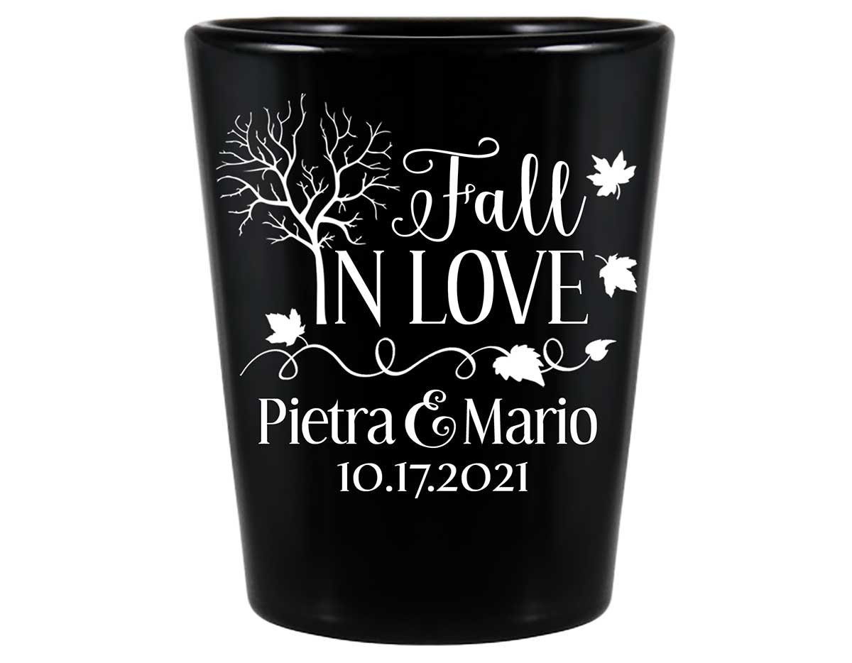 Fall In Love 2A Standard 1.5oz Black Shot Glasses Autumn Wedding Gifts for Guests