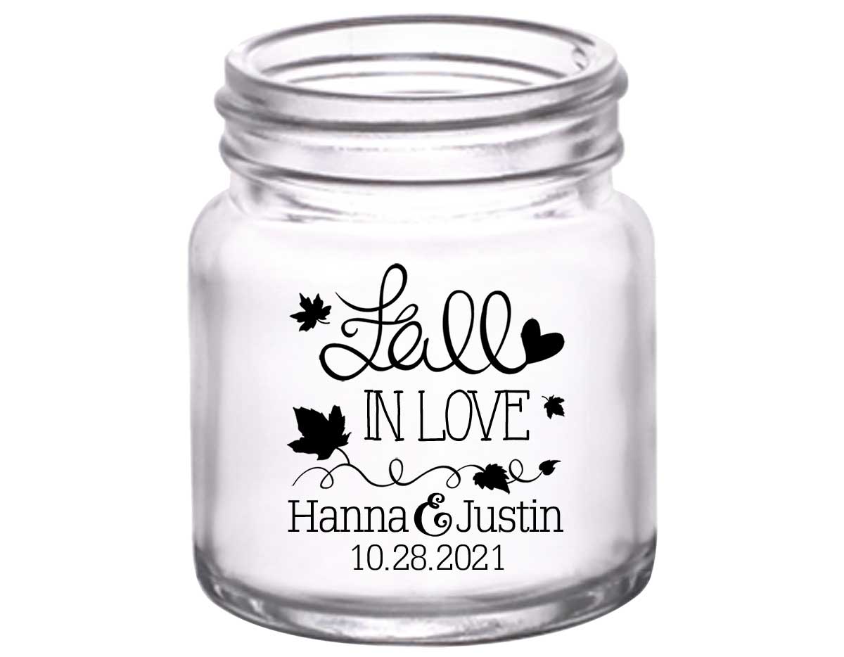 Fall In Love 3A 2oz Mini Mason Shot Glasses Autumn Wedding Gifts for Guests
