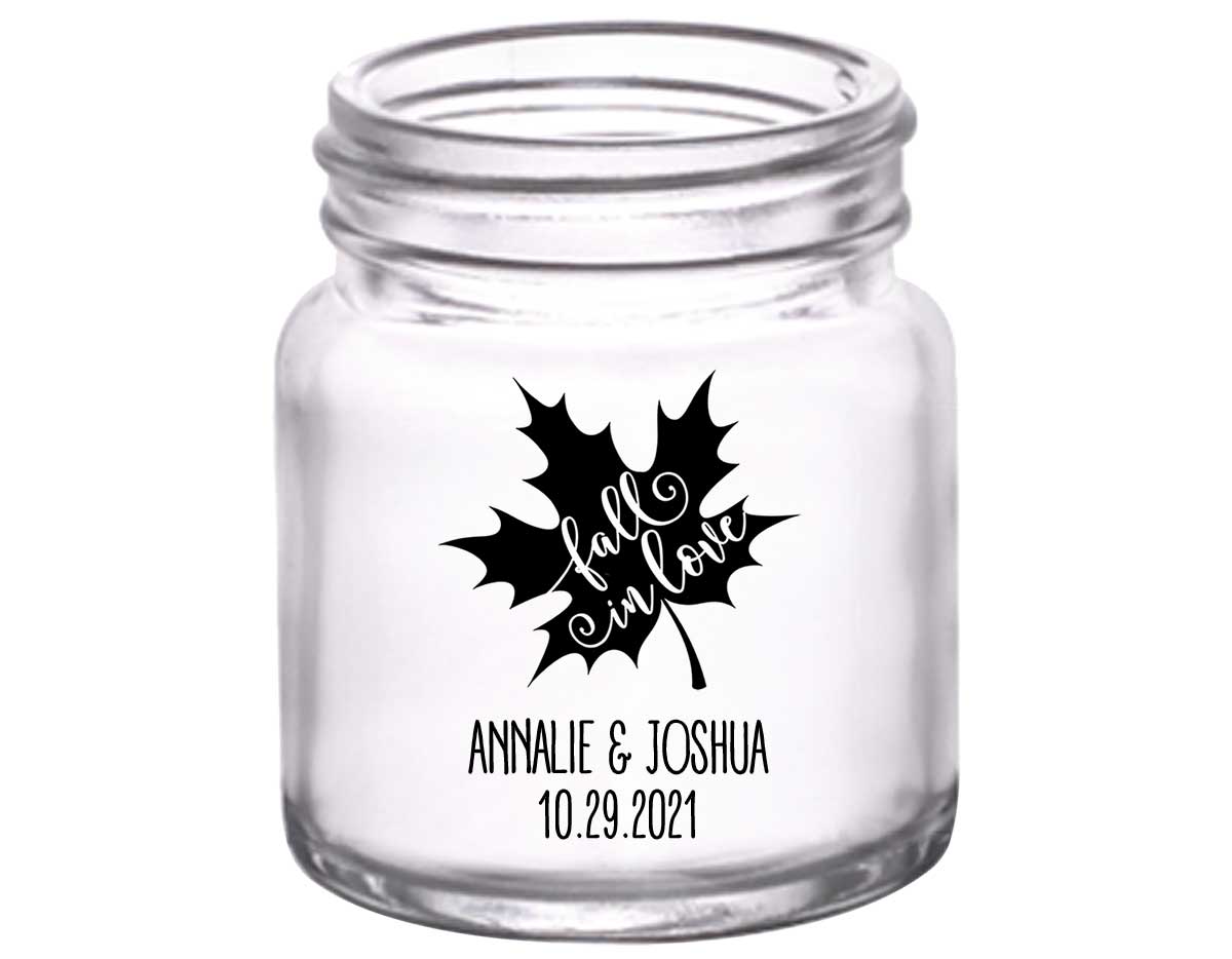 Fall In Love 5A 2oz Mini Mason Shot Glasses Autumn Wedding Gifts for Guests