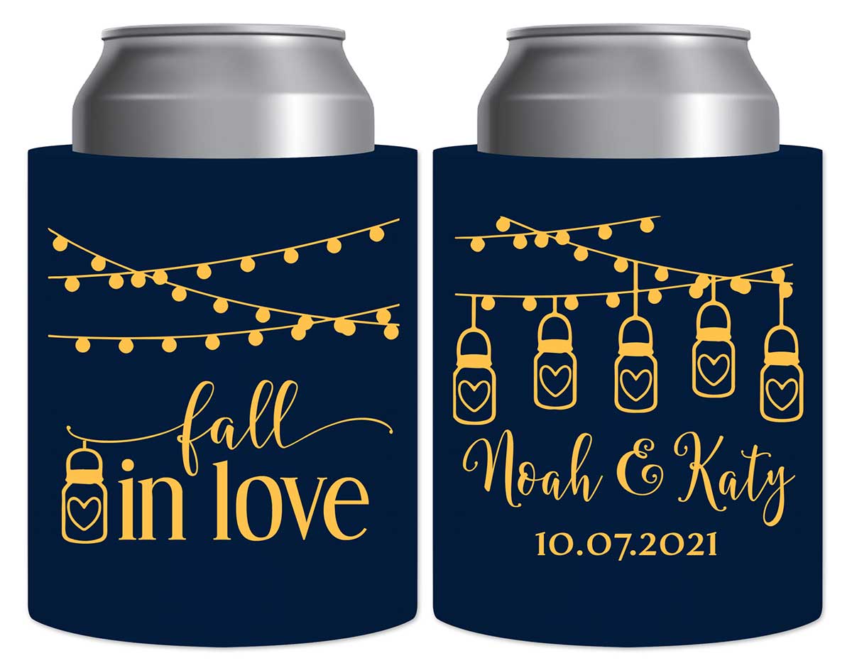 Fall In Love 7A Thick Foam Can Koozies Autumn Wedding Gifts for Guests