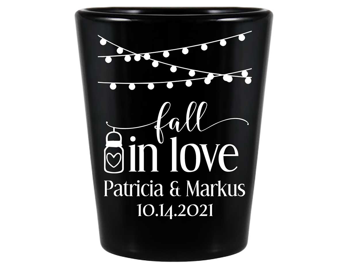 Fall In Love 7A Standard 1.5oz Black Shot Glasses Autumn Wedding Gifts for Guests