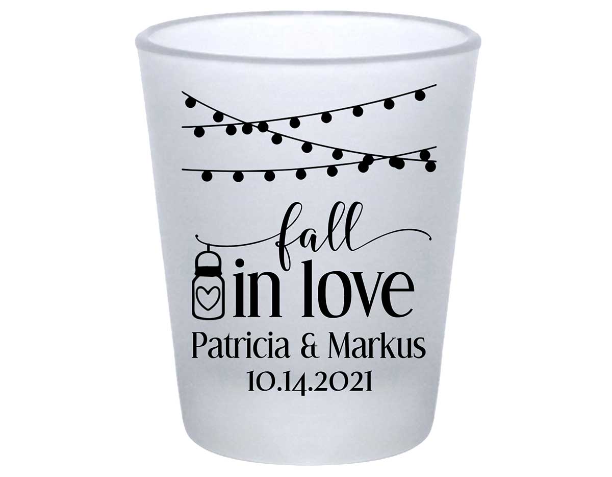Fall In Love 7A Standard 1.75oz Frosted Shot Glasses Autumn Wedding Gifts for Guests