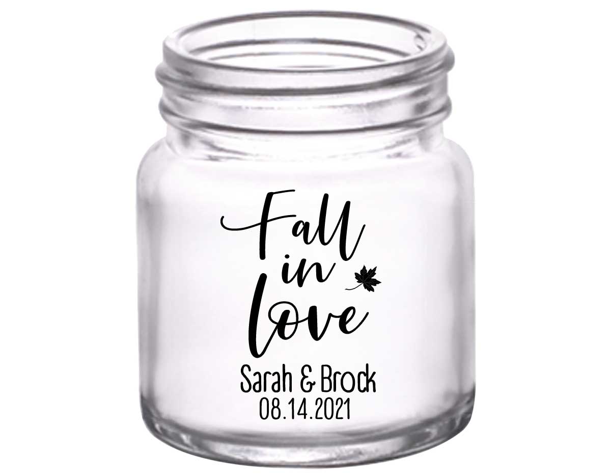 Fall In Love 8A 2oz Mini Mason Shot Glasses Autumn Wedding Gifts for Guests