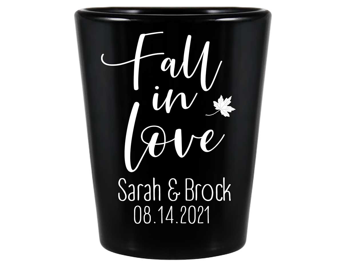 Fall In Love 8A Standard 1.5oz Black Shot Glasses Autumn Wedding Gifts for Guests