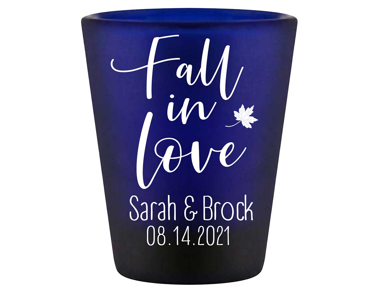 Fall In Love 8A Standard 1.5oz Blue Shot Glasses Autumn Wedding Gifts for Guests