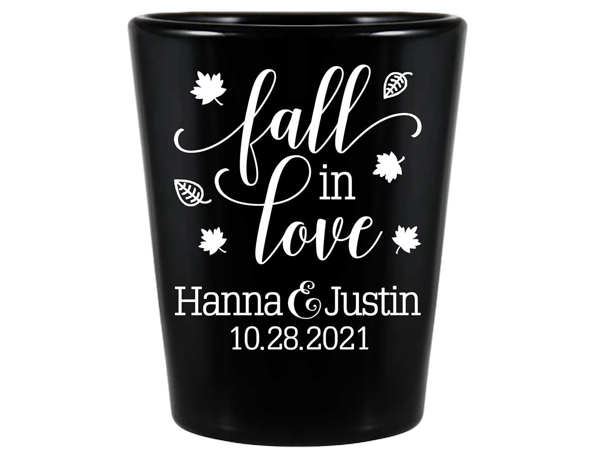 Fall In Love 9A Standard 1.5oz Black Shot Glasses Autumn Wedding Gifts for Guests