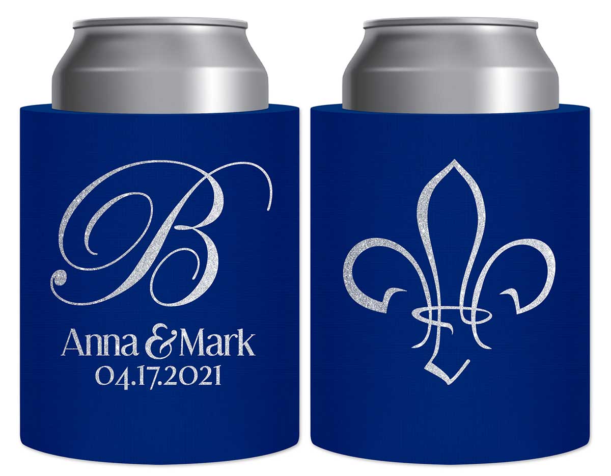 Fleur de Lis 1A Thick Foam Can Koozies NOLA Wedding Gifts for Guests