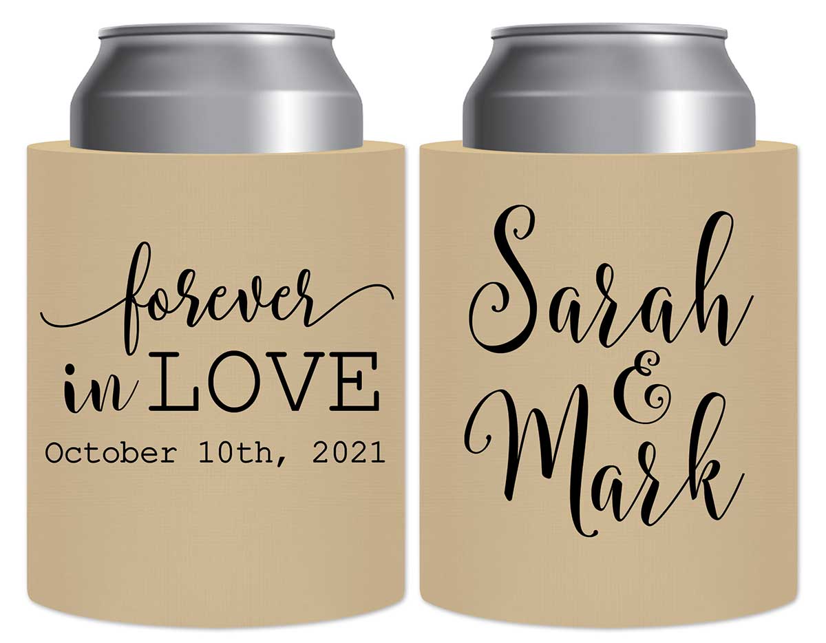 Forever In Love 1A Thick Foam Can Koozies Romantic Wedding Gifts for Guests