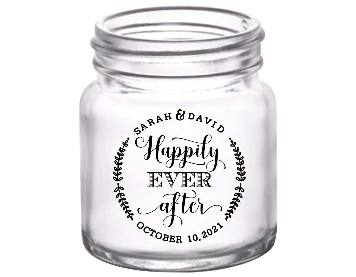 Happily Ever After 1A 2oz Mini Mason Shot Glasses Fairytale Wedding Gifts for Guests