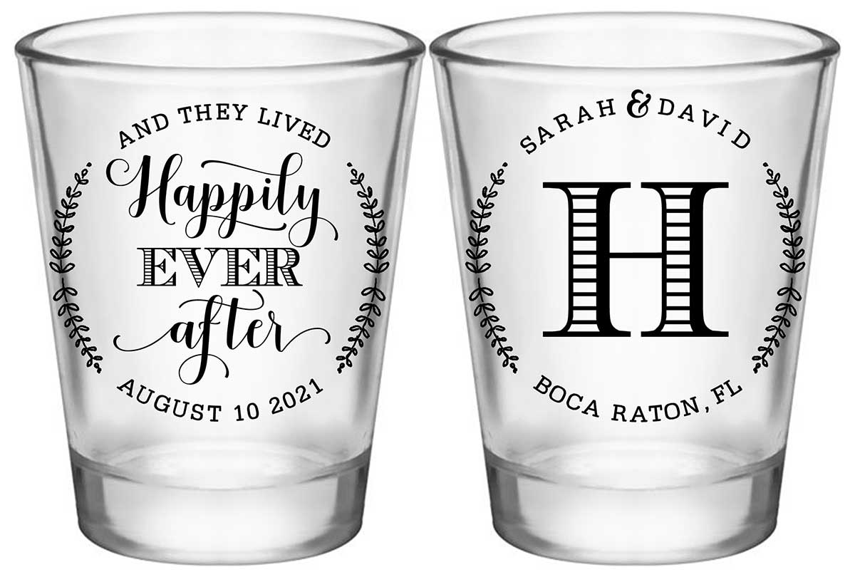 Happily Ever After 1A2 Standard 1.75oz Clear Shot Glasses Fairytale Wedding Gifts for Guests