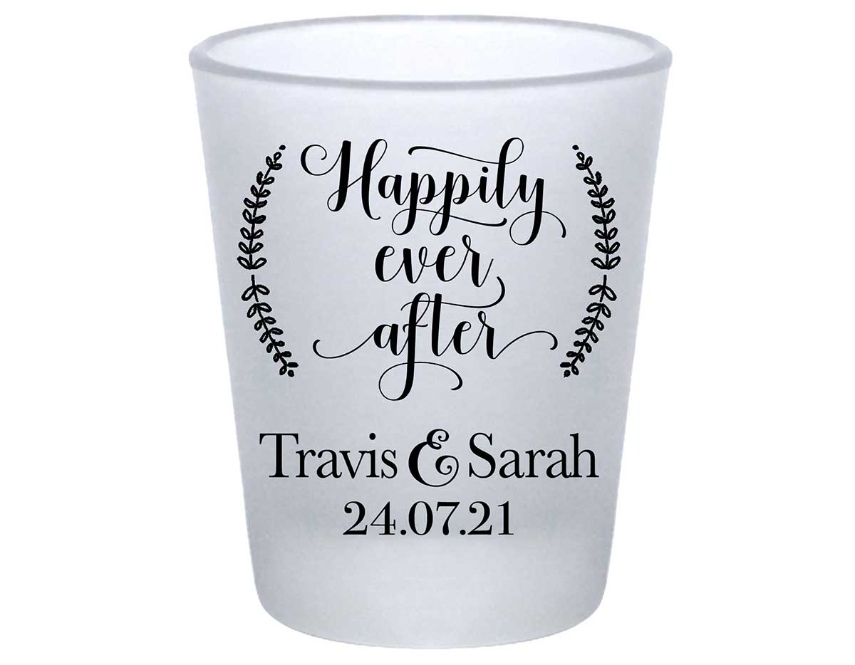 Happily Ever After 2A Standard 1.75oz Frosted Shot Glasses Fairytale Wedding Gifts for Guests