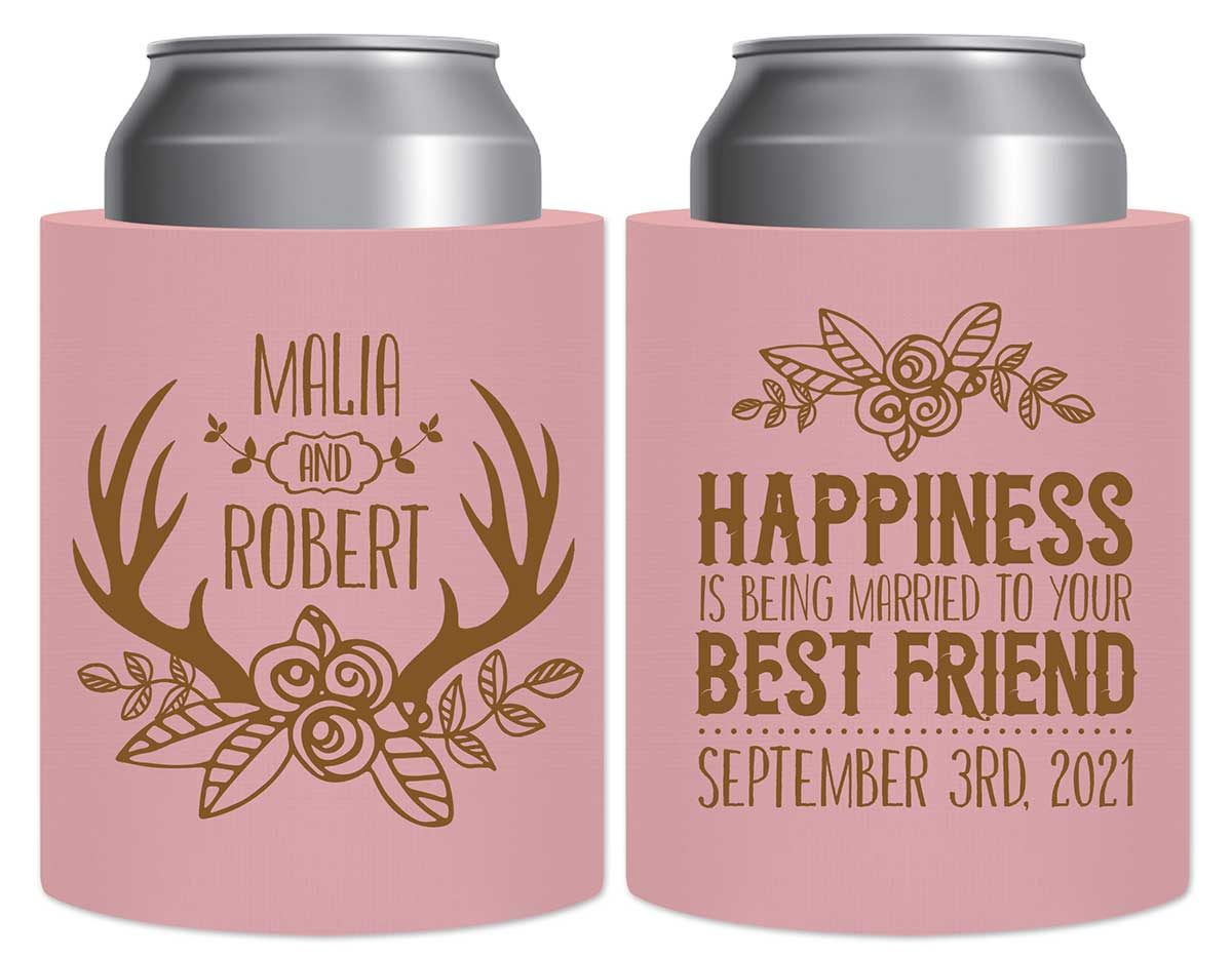 Happiness Best Friend 1A Thick Foam Can Koozies Cute Wedding Gifts for Guests