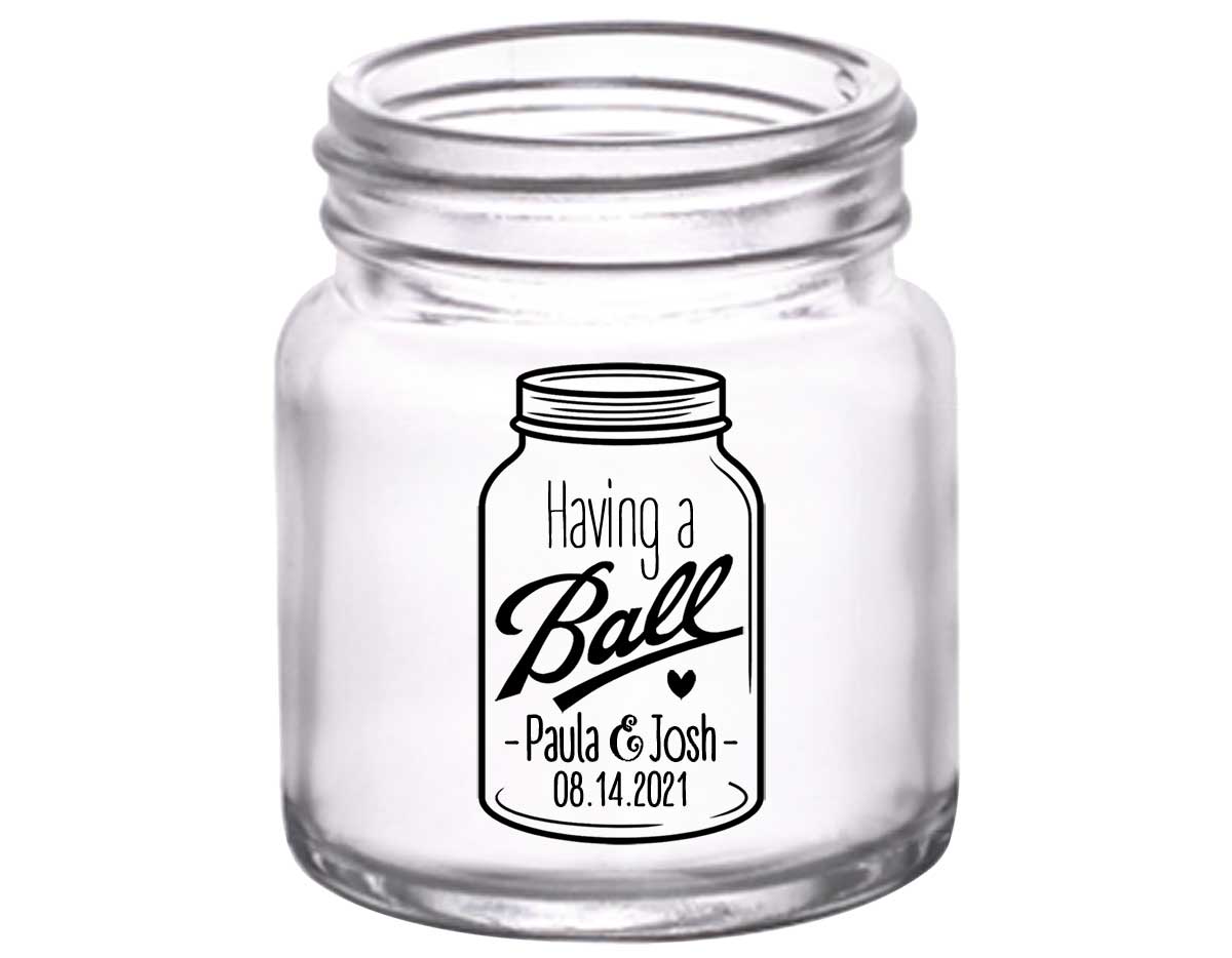 Having A Ball 1A Mason Jar 2oz Mini Mason Shot Glasses Rustic Wedding Gifts for Guests