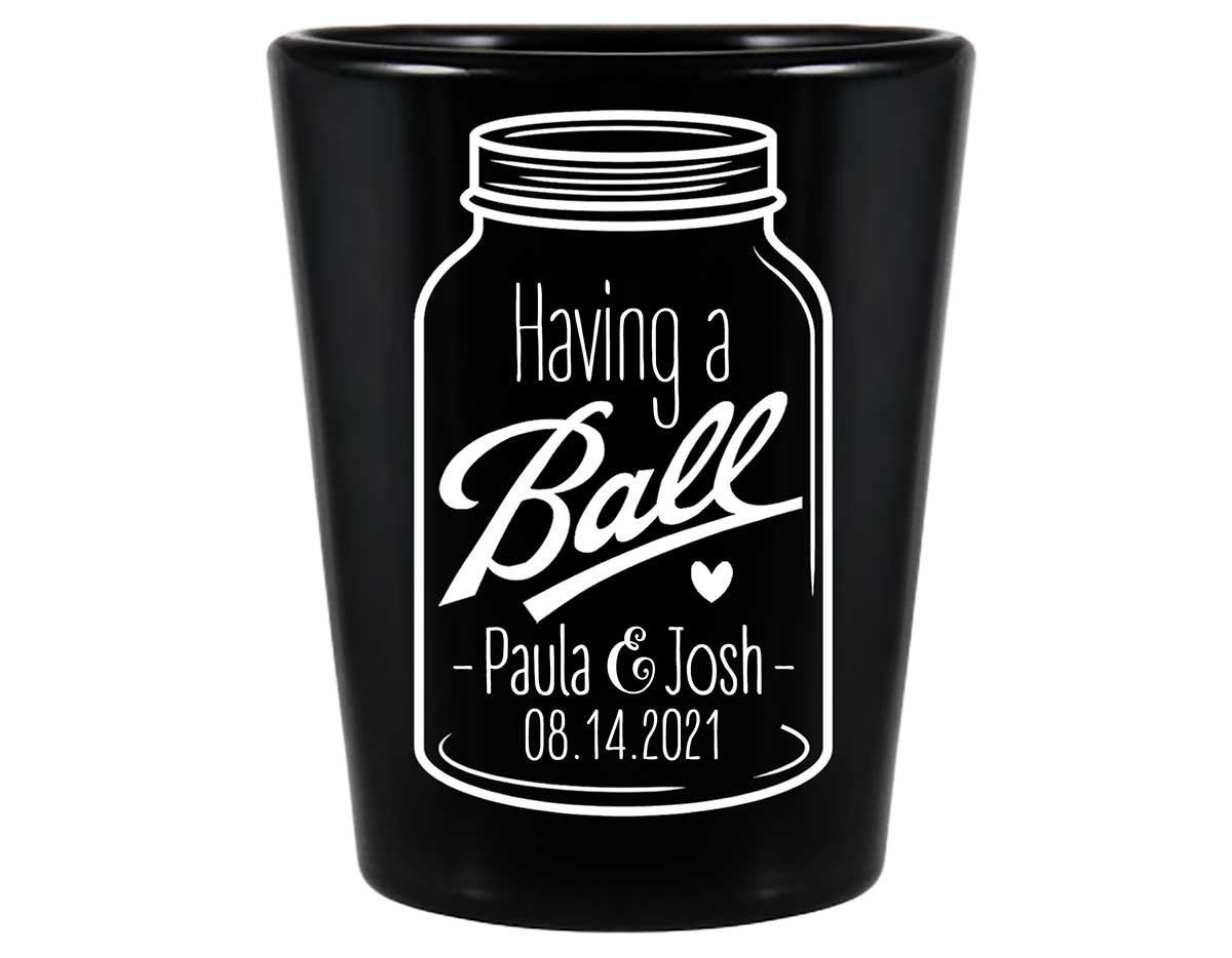 Having A Ball 1A Mason Jar Standard 1.5oz Black Shot Glasses Rustic Wedding Gifts for Guests