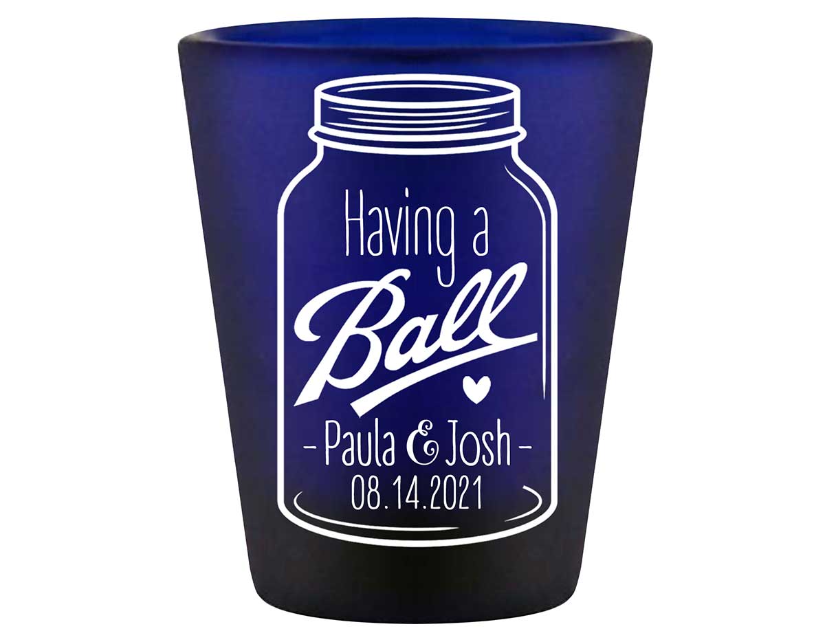 Having A Ball 1A Mason Jar Standard 1.5oz Blue Shot Glasses Rustic Wedding Gifts for Guests